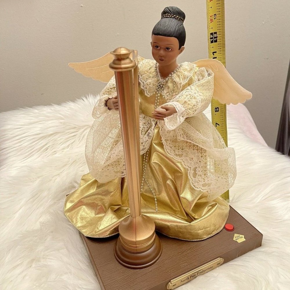 Holiday Time Animated Musical Afroamerican Angel Harp Plays Melody collectors - Picture 4 of 12
